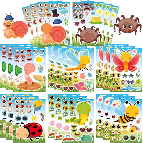 CCOCC 24 Sheets Insect Stickers for Kids,Cute Bug Stickers,Spring Sticker Butterfly Bees Lovely Insect Stickers for Classroom Boys Girls Teacher Reward Birthday