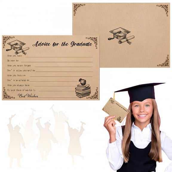 CCOCC 25Pcs Graduation Advice and Wishes Cards Golden Star Design 4X6 Inch for Class of 2026 Graduate Party Message Cards