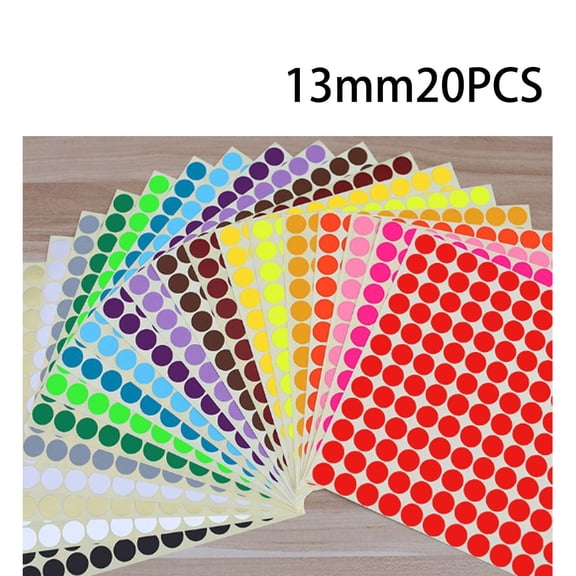 CCOCC 2640 Pcs Dot Stickers Round Colored Dot Stickers Removable Adhesive Label Stickers for Family Office and Study 0.5"
