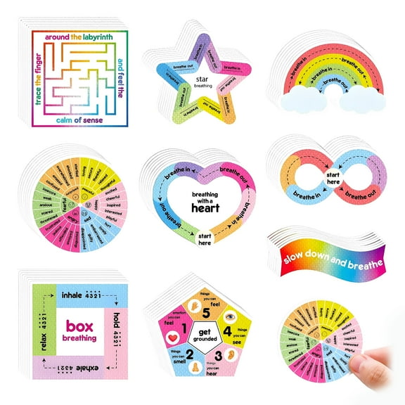 CCOCC 27 Pcs Calm Strips,Calming Sensory Experience Sticker Therapy,Soft Feel On-The-Go Use Sensory Stickers,Style3