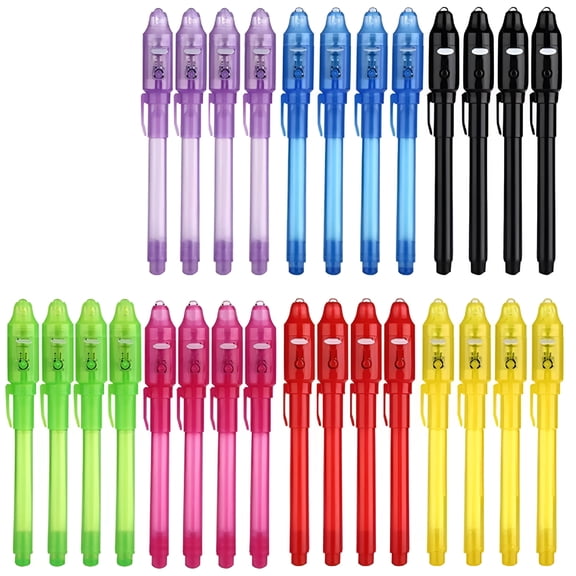 CCOCC 28 Pack Invisible Ink Pens with UV Light, Spy Pen Disappearing Magic Pen for Secret Message, Party Favors, Halloween