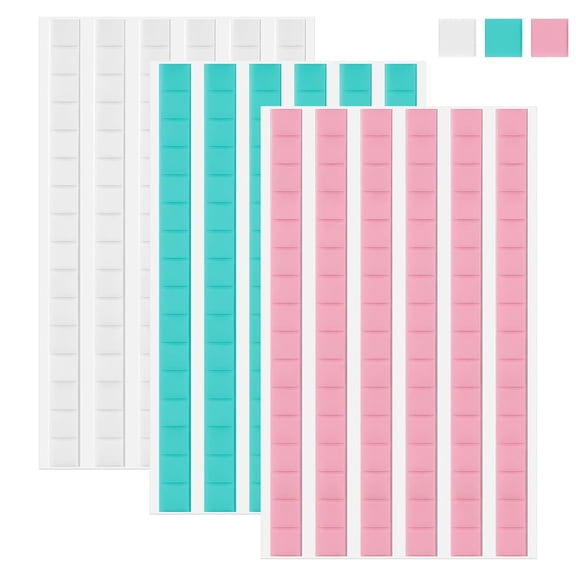 CCOCC 288 Pcs Adhesive Poster Sticky Tack Putty for Wall Hanging | Removable and Reusable Mounting Putty Squares for Pictures Museum Art Photography Crafts White Blue Pink