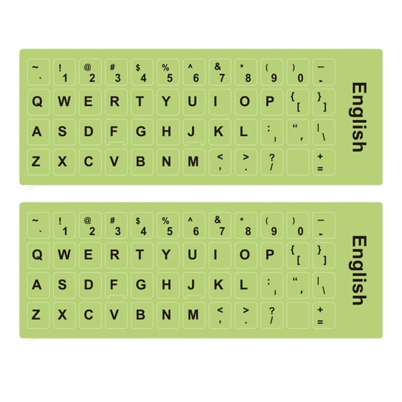 CCOCC 2PCS Pack Universal English Keyboard Stickers Glow in The Dark, Keyboard Letters Stickers for Computer Laptop Notebook Desktop