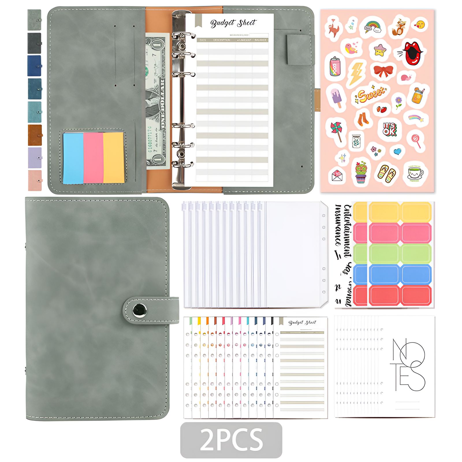 CCOCC 2Pcs Budget Binder,12 Detachable Zipper Envelopes Budget Binder ...