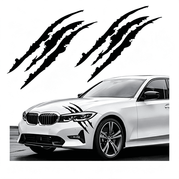 CCOCC 2Pcs Claw Mark Decals for Cars,Headlight Car Sticker,Stripes Scratch Decal Vinyl for Sports Cars Suv Pickup Truck Window Motorcycles Ect Car Stickers (Black)
