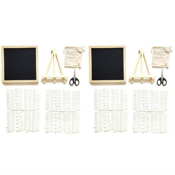 CCOCC 2Pcs Cork Board,Fun Words Letter Board,Easy Setup Wall Pack,Black,9.8*9.8in