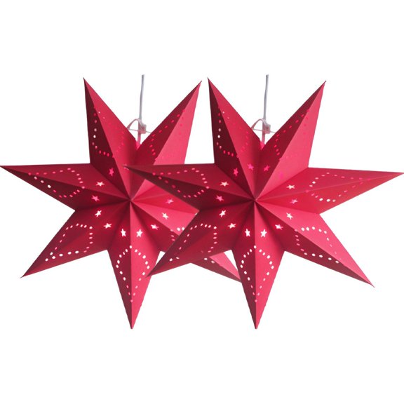 CCOCC 2Pcs Paper Lanterns,Unique Design Chinese Lanterns,Stunning Holiday Decoration Paper Lantern Lights,Red,45cm