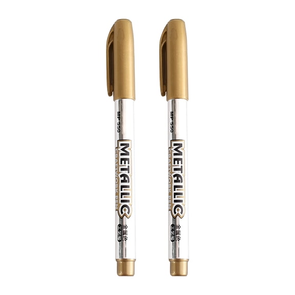 CCOCC 2Pcs Silver Liquid Chalk Markers for DIY,Scrapbook,and Stationery 2Ml,Gold