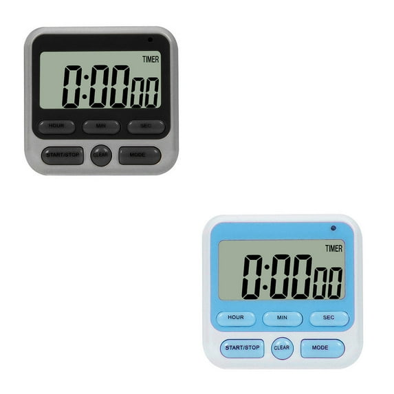 CCOCC 2Pcs Timer,Versatile Time Management Assistant Timer Outlet,Clear and Loud Reminders Time Timer,Black & Blue