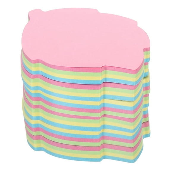 CCOCC 3.5" x 2.7" Leaf Shape Sticky Notes, Cute Self-Stick Memo Pads 100 Sheets/Pad, 4 Colors, 6 Pads