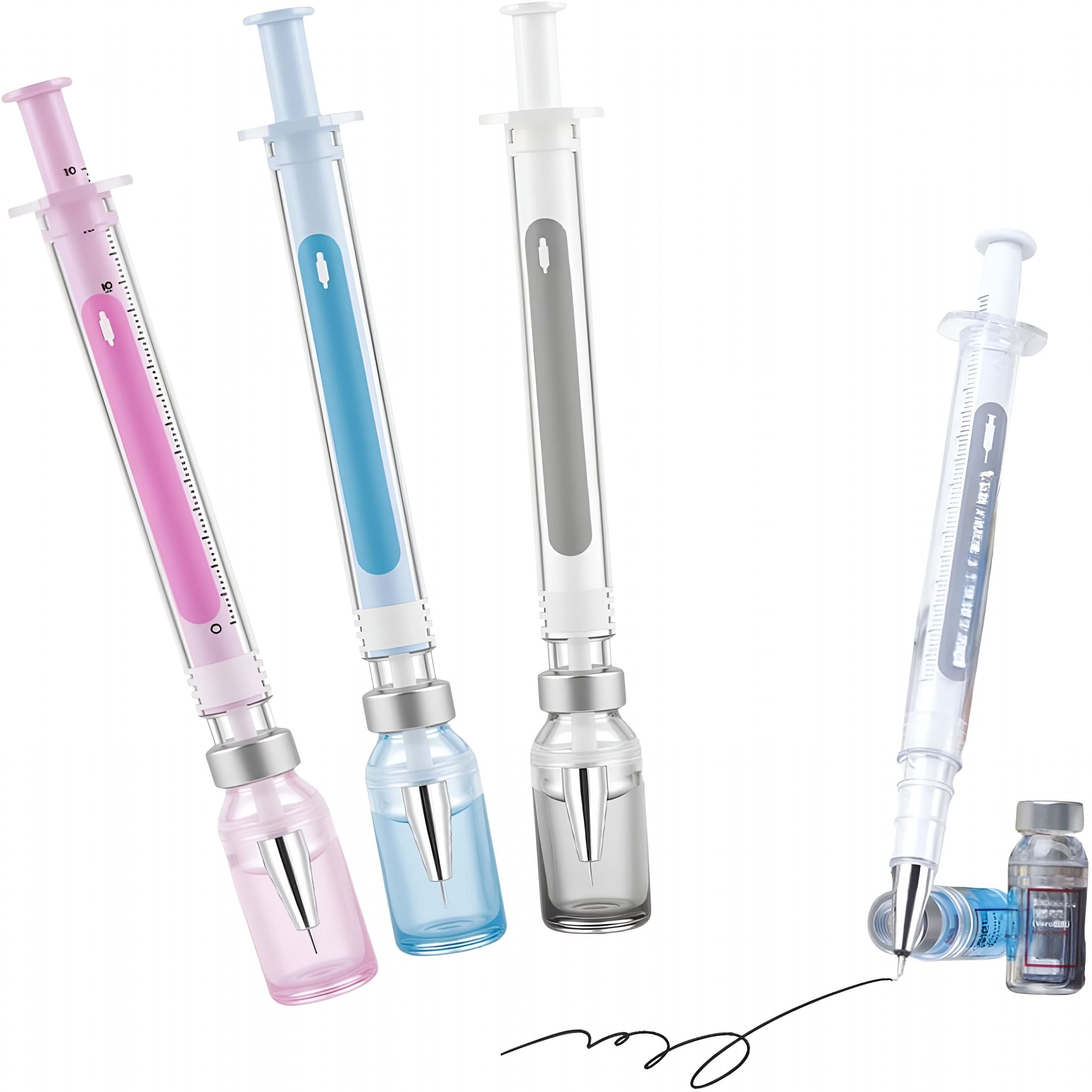 CCOCC 3 Pack of Syringe Shaped Ink Pens,Creative Syringe Shaped Gel Pen ...