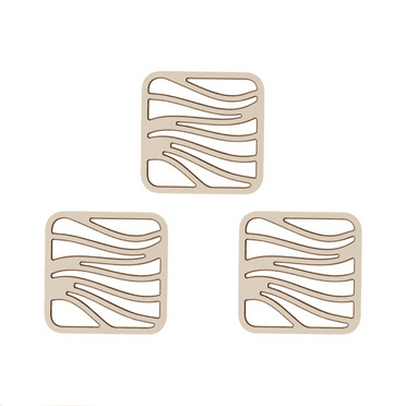 CCOCC 3 Pcs Coasters Cute Anti-slip Coasters for Drinks Double Decker Heat Insulation Square Coasters Milk Tea Brown