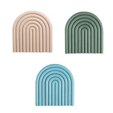 CCOCC 3 Pcs Coasters Cute Rainbow Design Coasters for Drinks Removable and Bendable Silicone Coasters