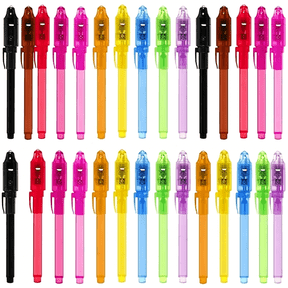 CCOCC 30 Pack Invisible Ink Pens with Uv Light,Magic Spy Pen for Secret Messages,Birthday Party Favors Easter Egg Hunt Halloween Goodie Bags Stocking Stuffers Valentine'S Day Gifts for Kids Ages 3+