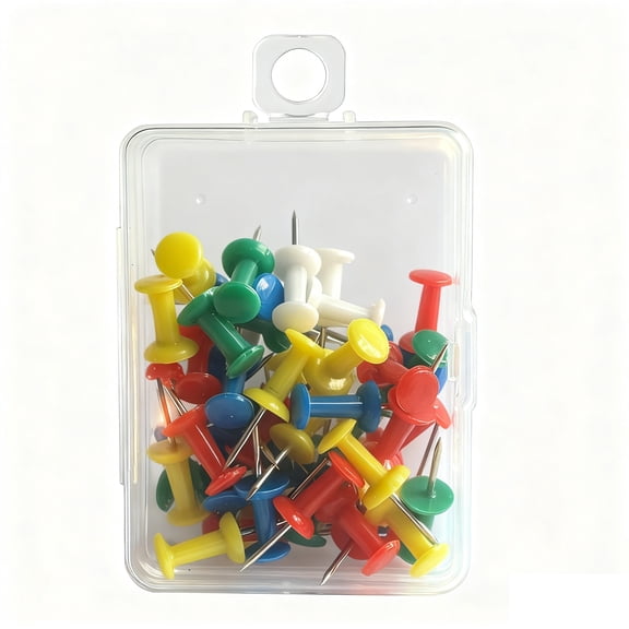 CCOCC 30 Pack Push Pin Set,Durable Plastic Pins with Stainless Steel Tips,Perfect for Corkboards,Cubicle Walls,Ideal for Home,Office to Organize Notes,Coupons,Artwork,Reminders,Mix
