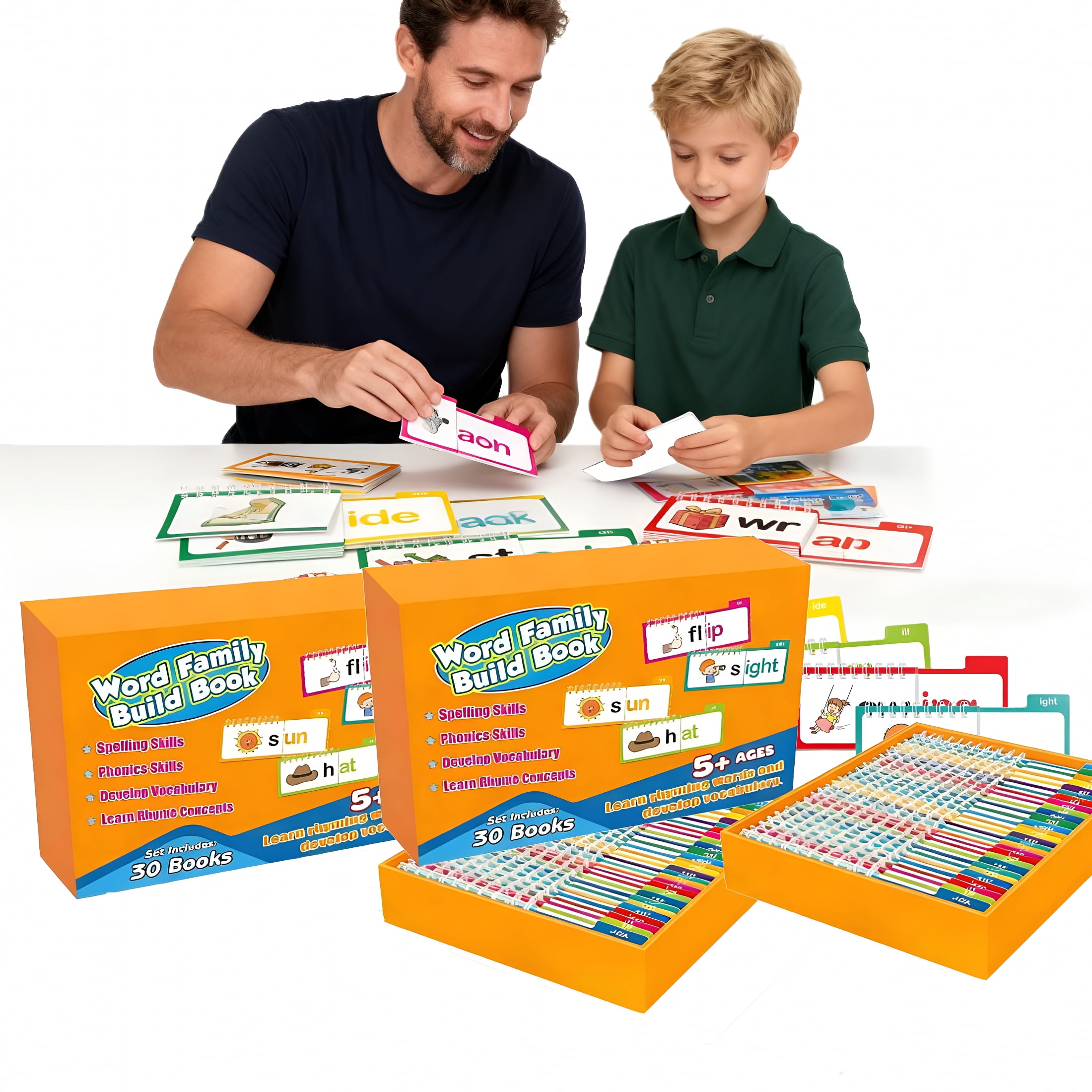 30 Libros Flip De Lectura Y Rima – Tarjetas De Vocabulario ABC Y Sonidos Para Niños