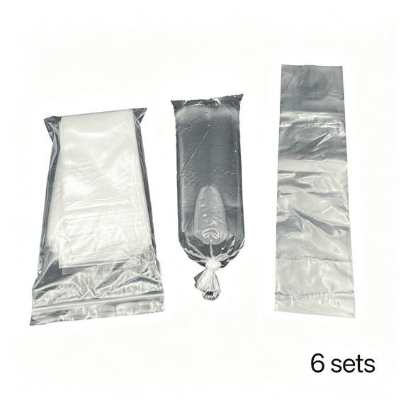 CCOCC 300 Pcs Ice Lolly Bags Disposable Ice Cream Mold Bags with Silicone Funnel,3 Size Candy DIY Pouch for Making Yogurt,2x12 Inch,3x12 Inch,3x10 Inch