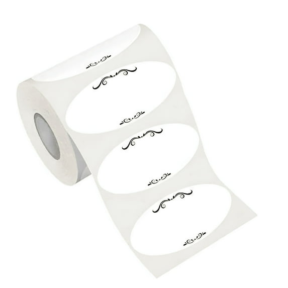 CCOCC 300Pcs Removable Freezer Labels Jar Canning Labels Stickers, 1 x 2 Inch Self-Adhesive Oval Food Storage Stickers, Bottle Labels for Cosmetic Handmade Gifts Mason Jars, Easy Clean Leaves