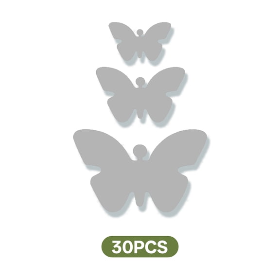 CCOCC 30Pcs Mirror Stickers,Clear Acrylic Surface Mirror for Door,Dreamy Butterfly Shapes Wall Decor Living Room,Sliver