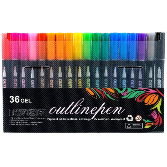 CCOCC 36Pcs Markers Set,Water-Based Environmentally Friendly Ink Colored Markers,Shiny and Dreamy Magic Markers