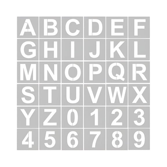 CCOCC 36pcs 4 Inch Reusable Washable Letter and Number Alphabet Stencils Environment-friendly PET Art Craft Templates for Painting On Wood Home Sign
