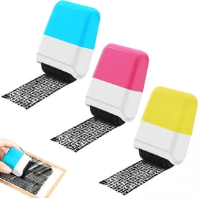 CCOCC 3Pcs Confidential Stamp - Identity Protection Roller Stamp Guard Your Id Address Blocker Privacy Ink Roller for Mail Address Blackout