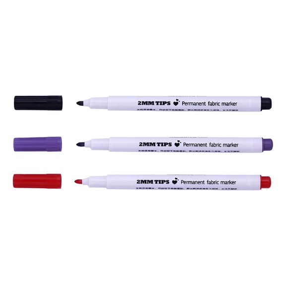 CCOCC 3Pcs Permanent Fabric Pens for Clothes Shoes DIY Graffiti Sewing Tool Fabric Markers Permanent for Clothes, for Crafting, Customizing, Art, Labeling, Home Use