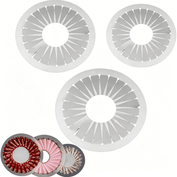 CCOCC 3Pcs Rosette Maker Badge Button Ornament,9/12/15Cm Diy Handmade Ribbon Flower Maker Tool,Clear Plastic Template for Fabric Rosettes, Bows, Diy Crafts