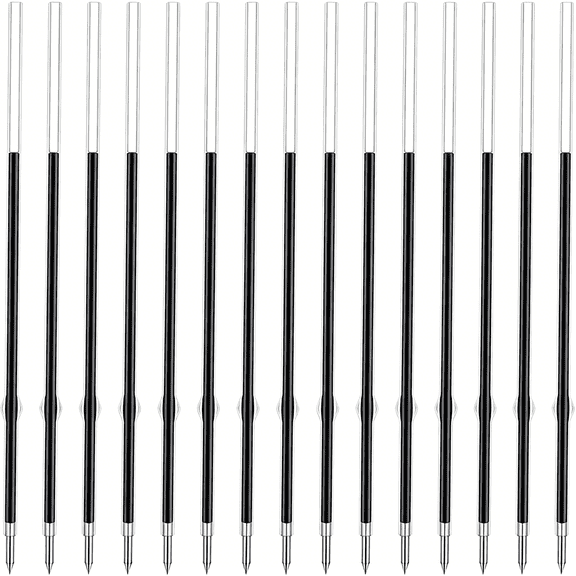 CCOCC 4.53 Inch Retractable Ballpoint Pen Refills, 1 mm Medium Tip Ink Pen Refills for Click Pens (Length 4.53 Inch/115 mm, Can be Cut to 4.2 Inch/107 mm or 3.85 Inch/98 mm) (Black, 15 Pcs)