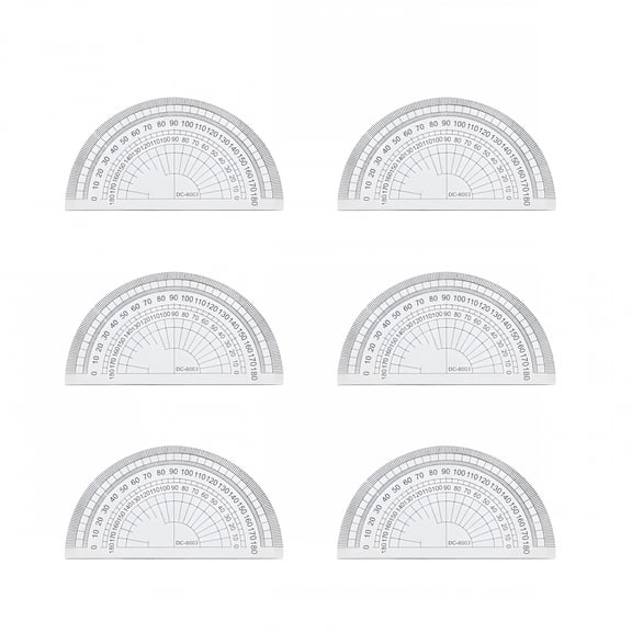 CCOCC 4-Inch Transparent Plastic Protractors (10-Pack), Durable Half-Circle Angle Measuring Tool for Math, Technical Drawing, School Supplies