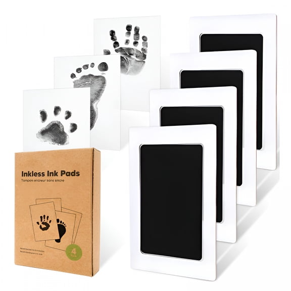 CCOCC 4 Pack Inkless Baby Hand and Footprint Kit,Clean Touch Ink Pad Kit for Newborn and Pets,Dog Paw&Nose Print Kit