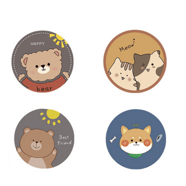 CCOCC 4 Pcs Coasters Anti-slip Cute Pet Coasters for Drinks Quick Drying Silicone Cup Mat Set of 4