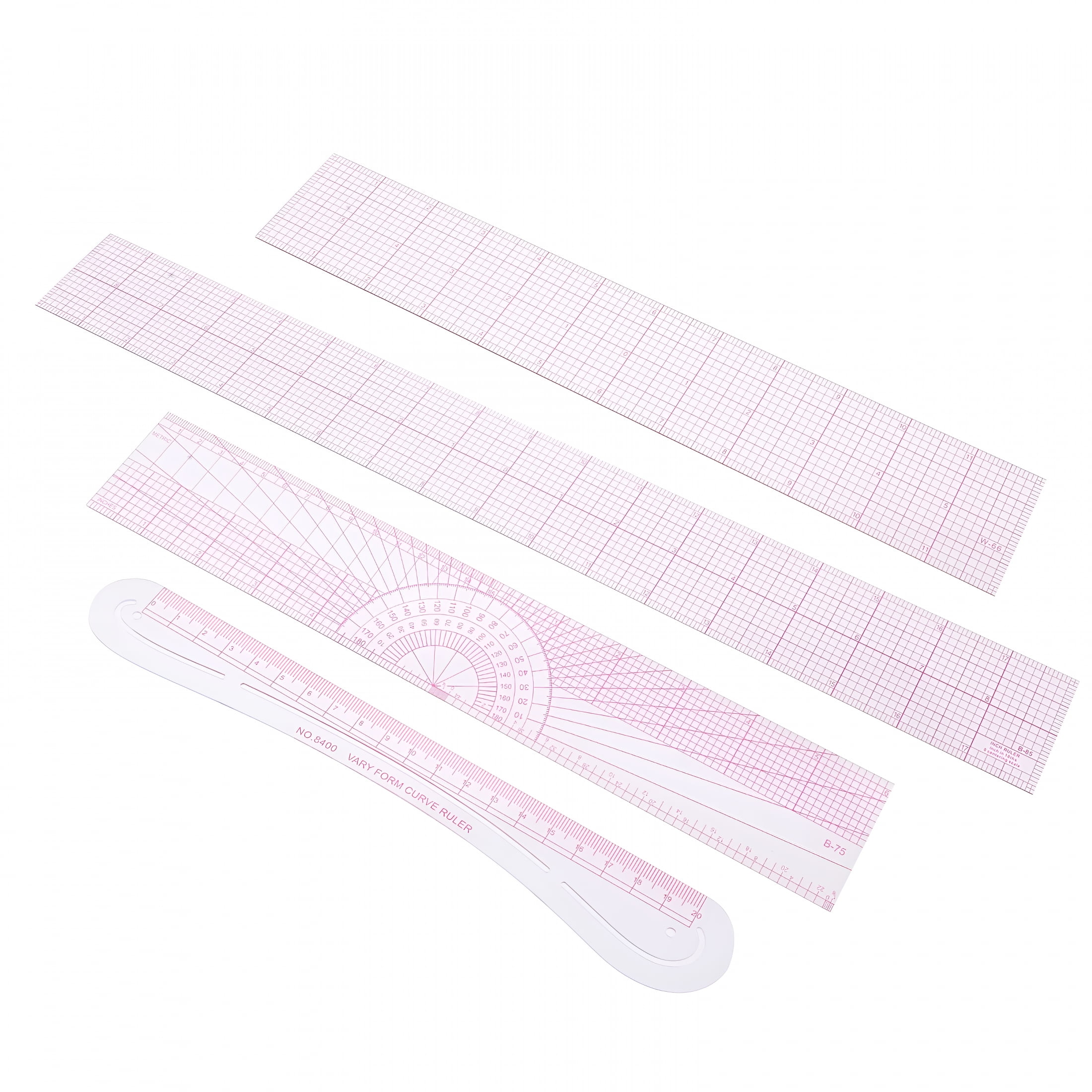 CCOCC 4 Pcs Cutting Ruler Quilting Rulers Pattern Cloth Small Ruler ...