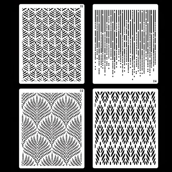 CCOCC 4 Pcs Floral Wedding Cake Stencils - Reusable Buttercream Templates for Diy Baking Decor