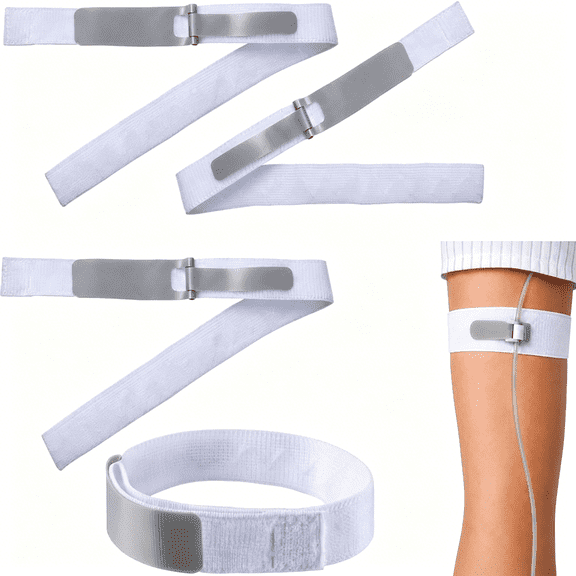 CCOCC 4 Pcs Foley Catheter Holder Straps Urinary Legband Stabilization Device Catheter Tube Holder Strap Supplies Anti Slip Anti Irritation Silicone Grip(Gray)