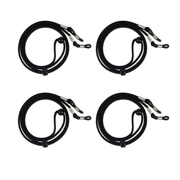 CCOCC 4 Pcs Glasses Strap,Adjustable Sunglasses Strap,Non-Slip Comfortable Grip Eyeglass Chains for Women,Black