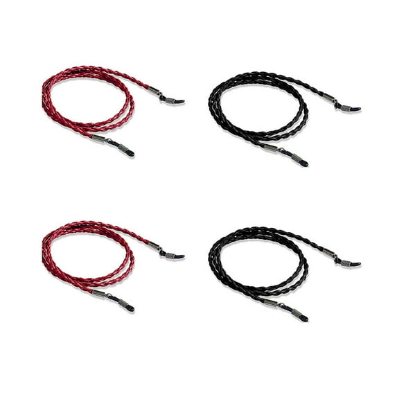CCOCC 4 Pcs Glasses Strap,Sports-Ready Eyeglasses Strap,Non-Slip Comfortable Design Sunglasses Strap,Black&Red