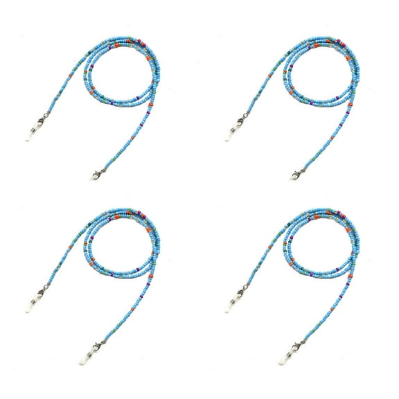 CCOCC 4 Pcs Glasses Strap,Vibrant Multi-Color and Handcrafted Glass Bead Sunglasses Strap,Secure Fit with Anti-Slip Grip Glasses Chain,Style4