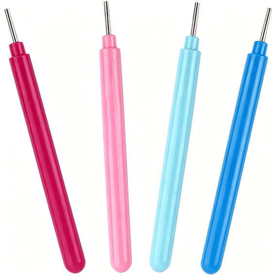 CCOCC 4 Pcs Paper Quilling Tools Slotted Kit Rolling Curling Quilling Needle Pen Rose Blue for Art Craft Diy Paper Cardmaking Project