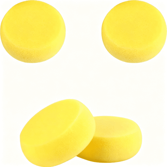 CCOCC 4 Pcs Round Painting Sponge 2.96Inch Yellow Craft Sponges Clay Sponge for Face Painting Art Crafts