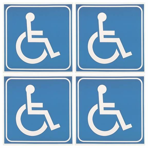 CCOCC 4 Sheets Disability Wheelchair Sign Emblems Stickers, Self Adhesive Decals for Car Window, Vehicles, Doors, Parking Spaces, and Public Signs