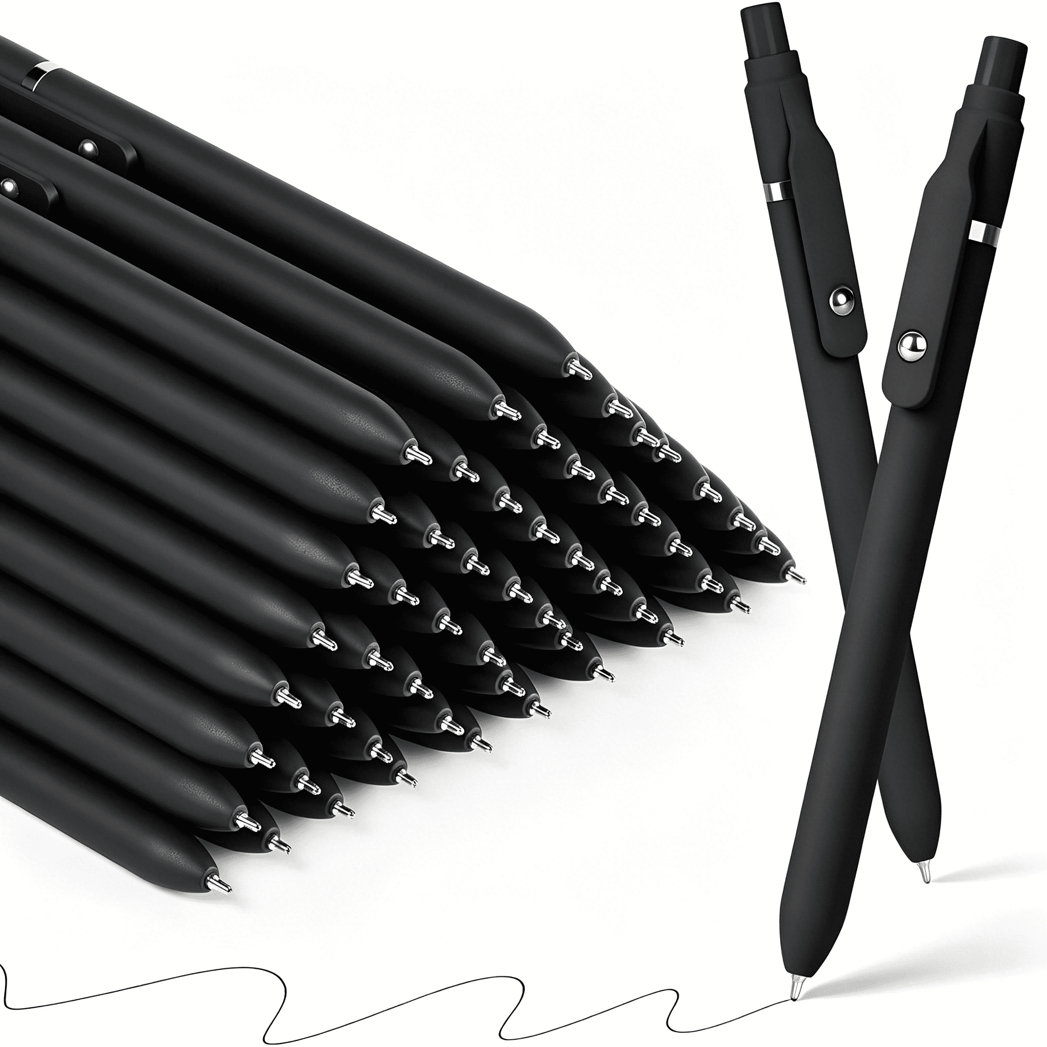 CCOCC 40 Pack Ballpoint Pens,Black Ink Pens for Smooth Writing,Quick Dry Ballpoint Pens,Medium Point 1.0Mm,Fidget Pens for Journaling,Office Supplies,Note Taking