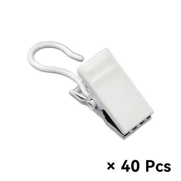 CCOCC 40 Pcs Binder Clips,Thickened Design Sewing Clips,Strong Load-Bearing Secure Curtain Hold Curtain Clips,White