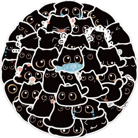 CCOCC 40 Pcs Cat Stickers,Cute Cartoon Travel Stickers,Waterproof Design Easy Peel Cute Stickers,Style1