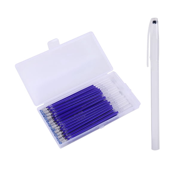 CCOCC 40 Pcs Heat Erasable Fabric Marking Pens, Disappearing Blue Quilting Sewing Refills, Erasable Craft Tools for Dressmaking and Embroidery