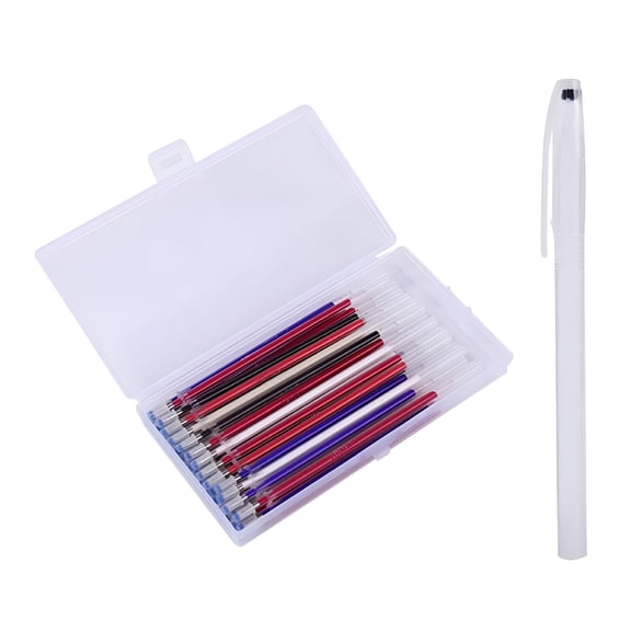 CCOCC 40 Pieces Fabric Marker Heat Erasable Pen Refill Disappearing Ink Fabric Markers with Storage Box for Sewing,Quilting,Embroidery