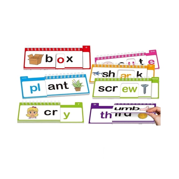 CCOCC 40 Read and Rhyme Flip Books, Phonics Word Family Build Book Learn to Read Phonics Flash Cards, Sight Words Flash Cards Kindergarten Reading Books, Flip Book Word Games for Preschool Learning