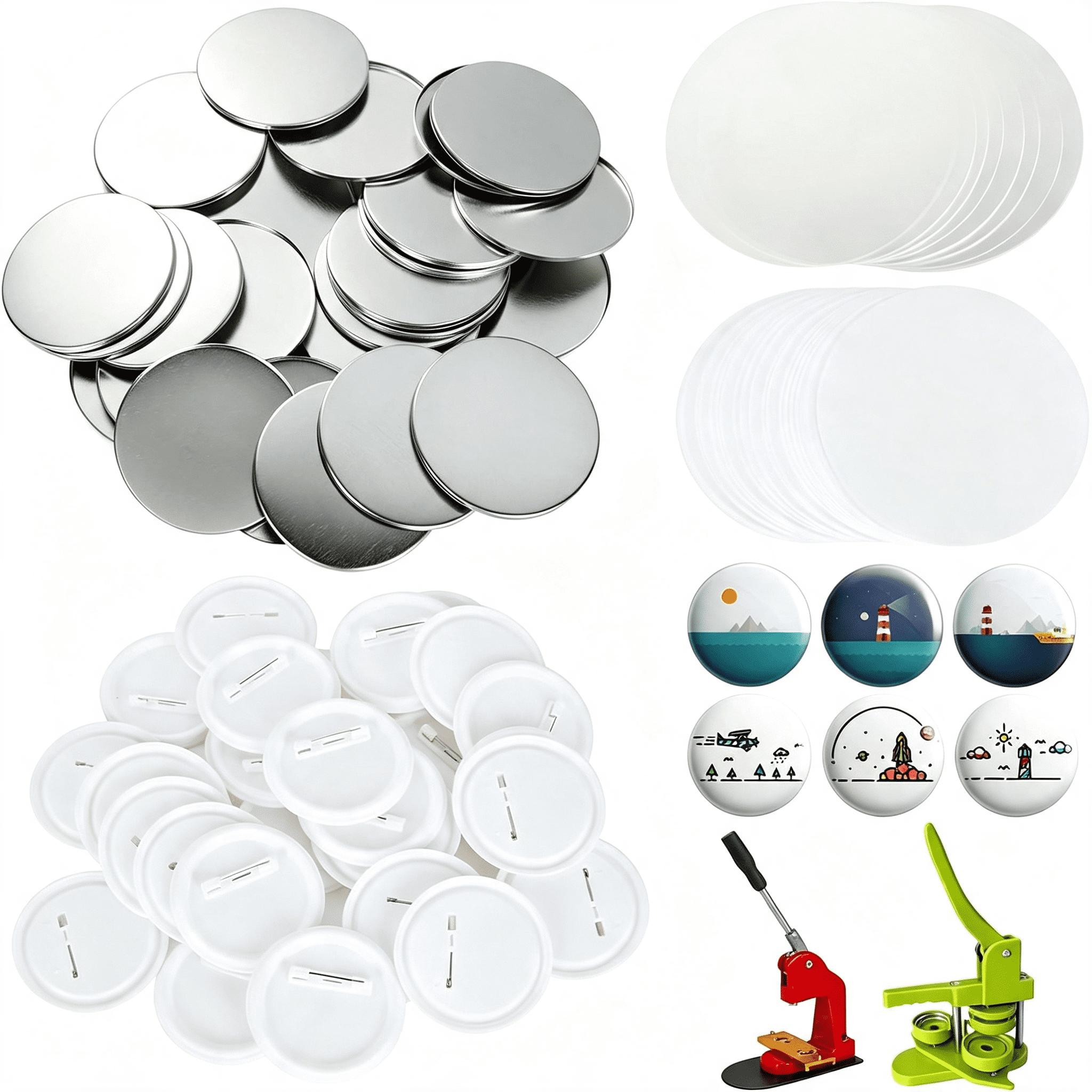 CCOCC 400 Pieces Button Maker Supplies 58Mm/2.25