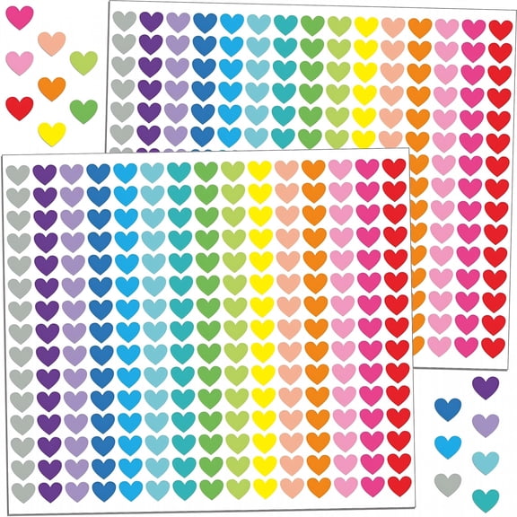 CCOCC 4000 PCS Small Heart Stickers for Kids, 1/2" Tiny Mini Sticker, 20 Colors, 18 Sheets, Love Shape Stickers for Party Favors, Gift Packaging, Envelopes, Decorating, Scrapbooking