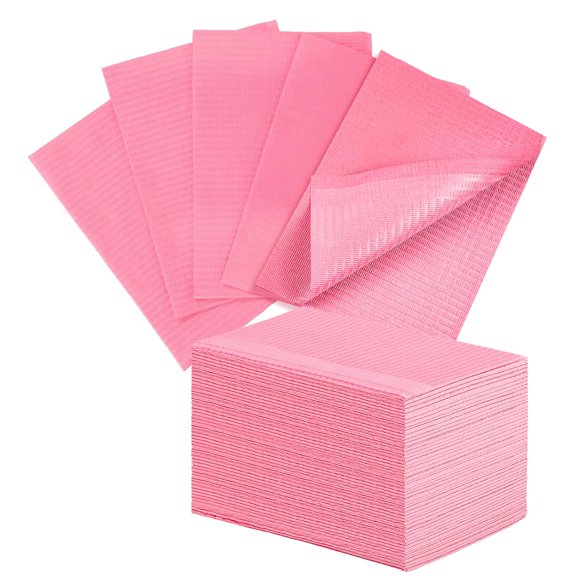 CCOCC 40Pcs Disposable Nail Desk Protection Mats, 13"X18", Pink | Acrylic Gel Practice Mats , Nail Desk Protection, Table Cover Waterproof, Easy to Clean, for Salon & Home Diy Nail Art